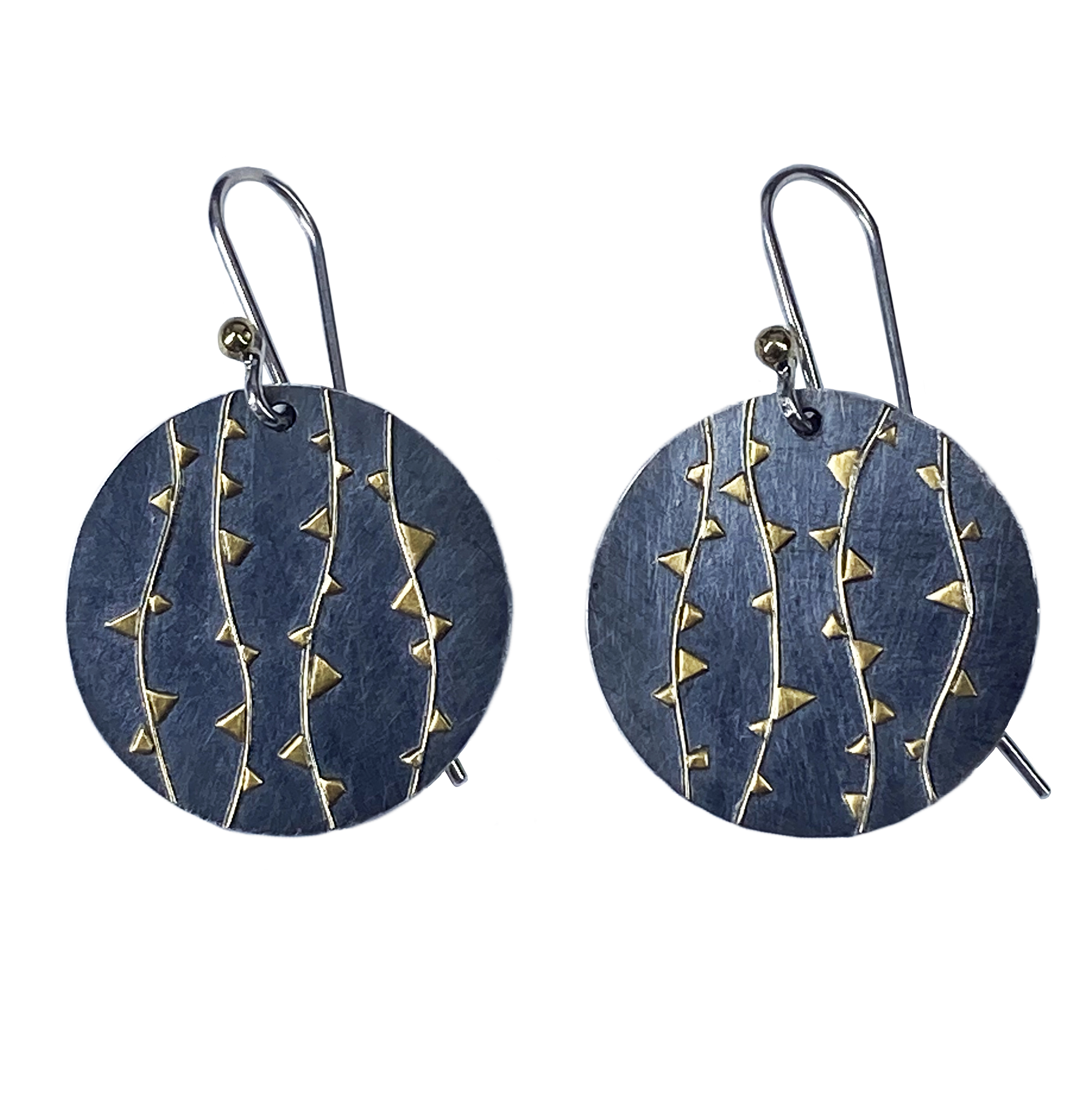 Lacy Silver and Gold Oxidized Earrings