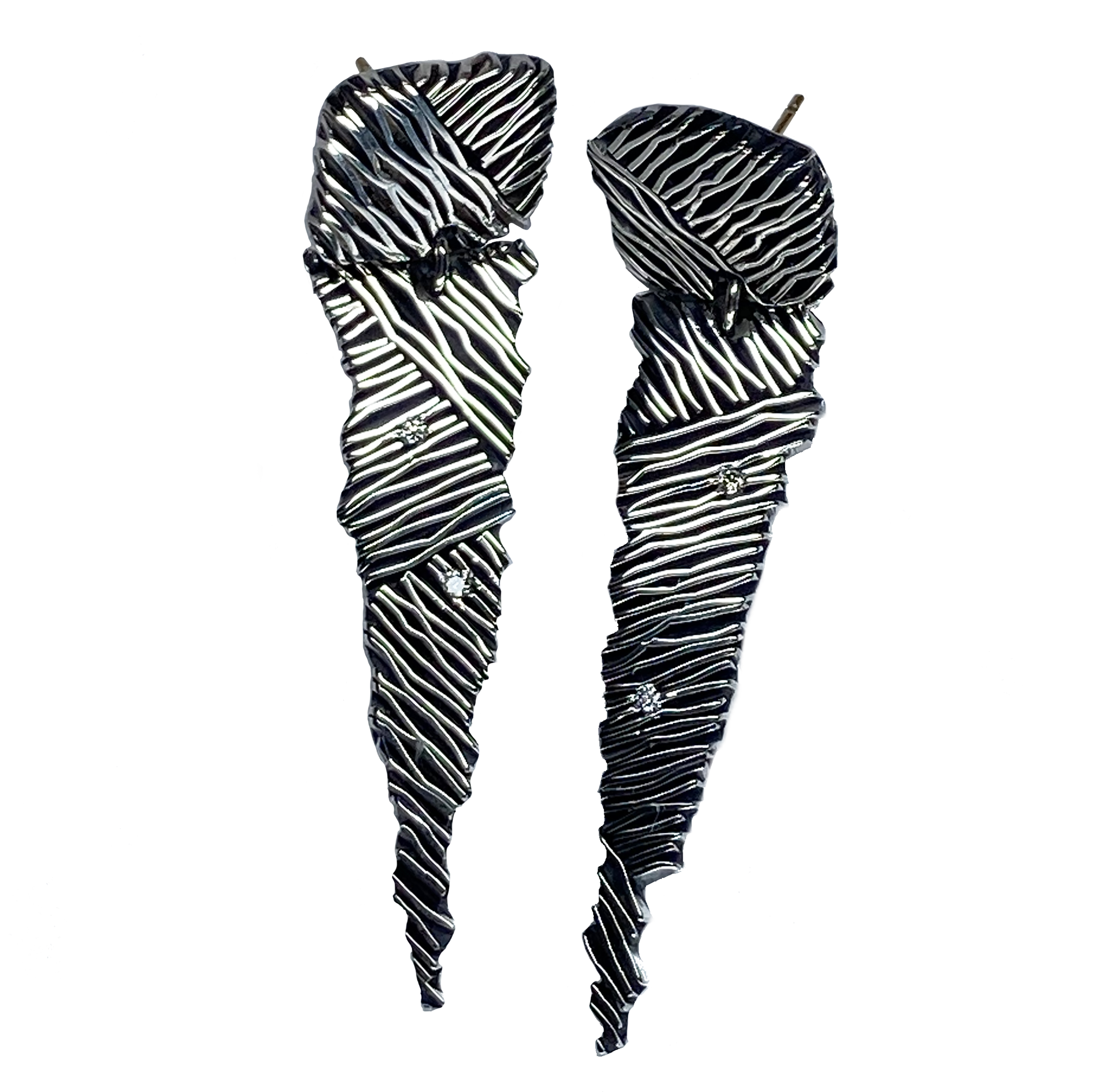 2 Piece Stering Edge with Diamond Earrings