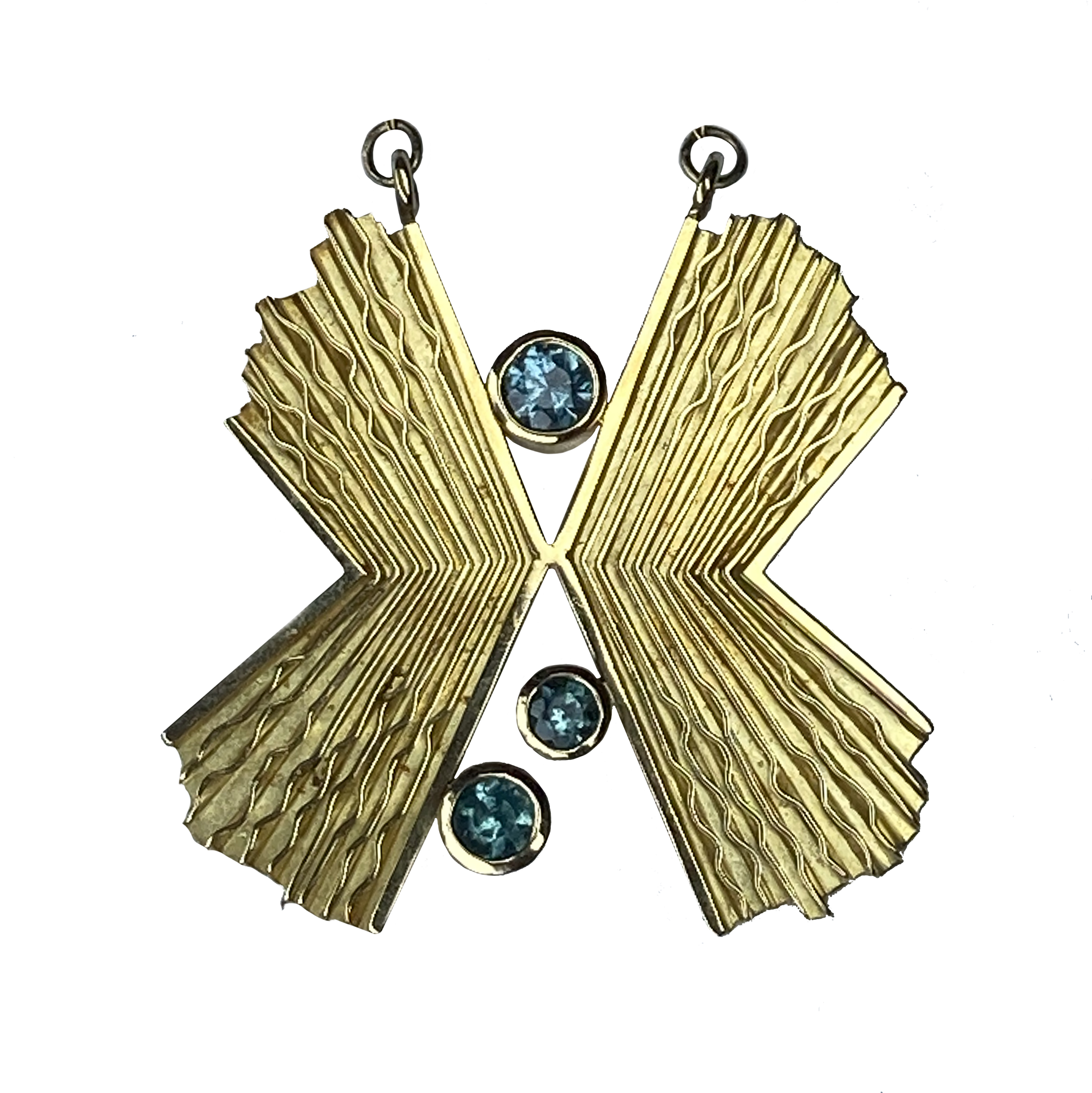 Butterfly 18K Edge Pendant with Tourmalines