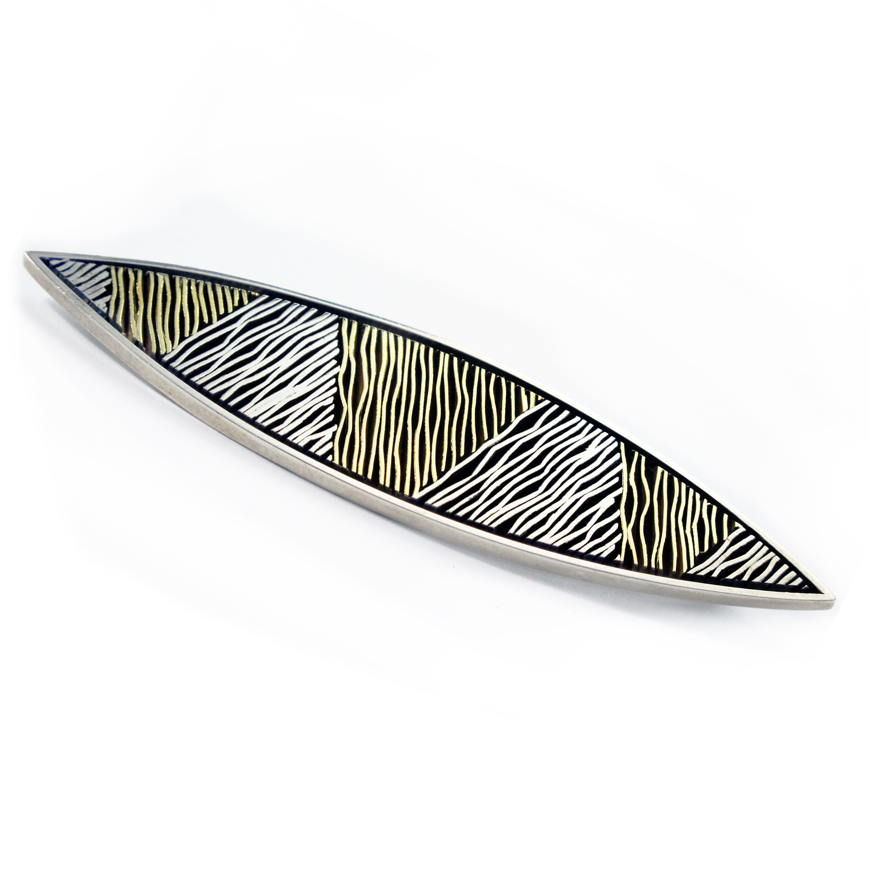 Silver and Gold Edge Elipse Pin